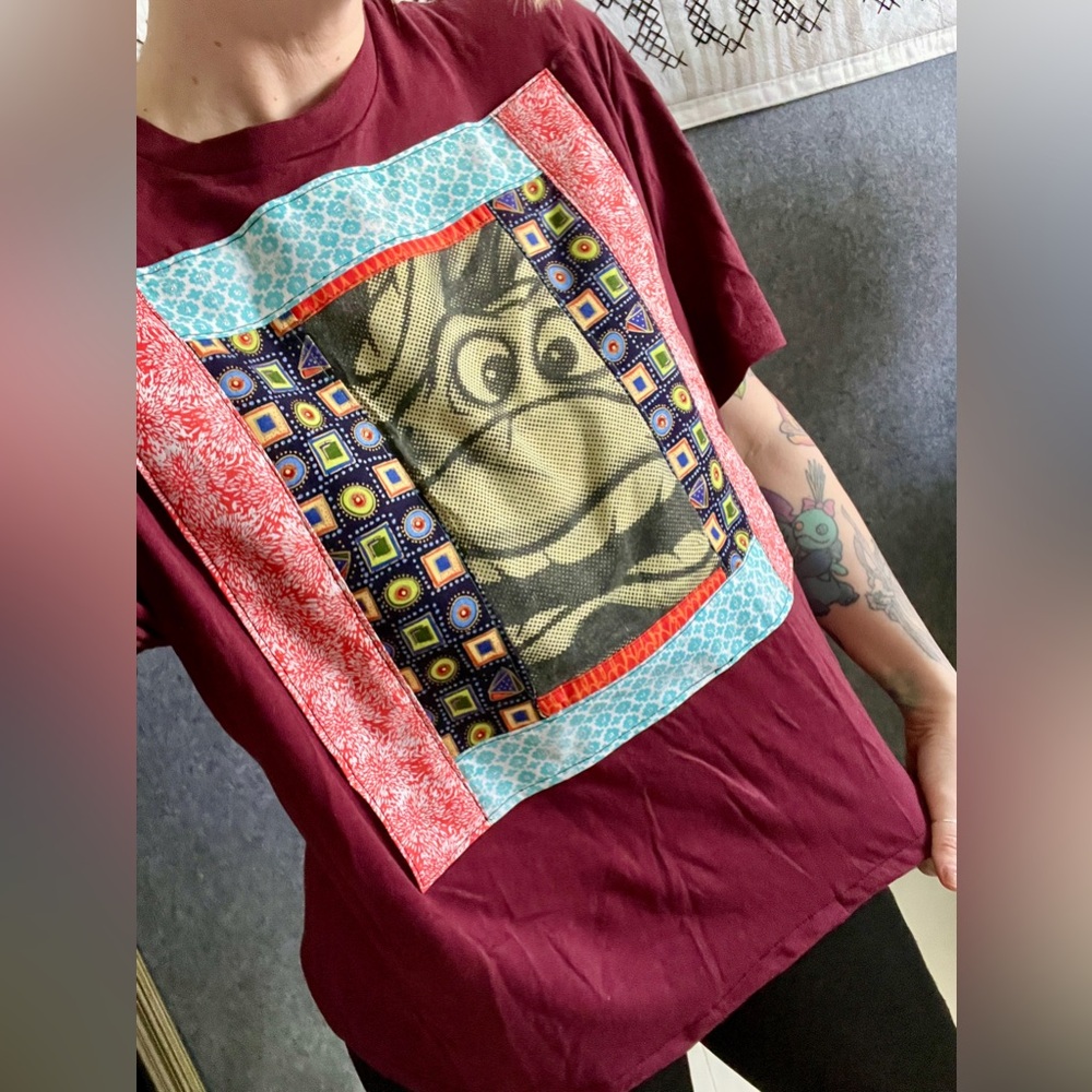 Quilt Tee Maroon Ninja Turtle